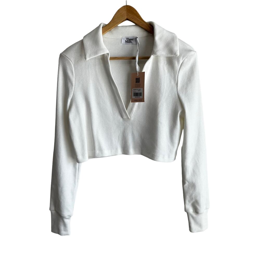 Tiger Mist Renera Cropped Polo Top White S